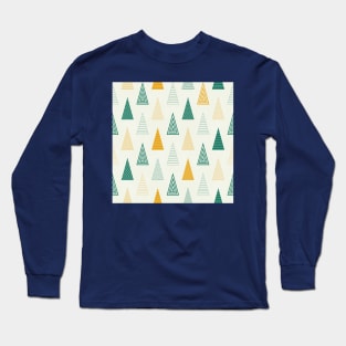 White Minimal Christmas Trees Long Sleeve T-Shirt